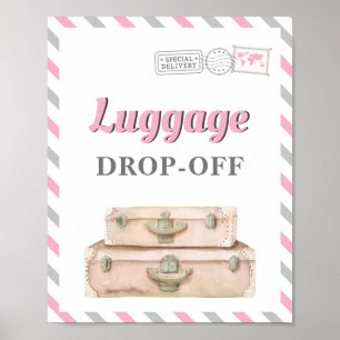 Poster Table de cadeaux d'enregistrement des bagages de f