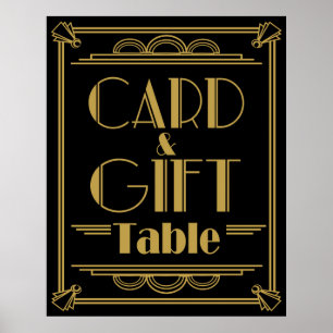 Poster Table de cadeaux et cartes de mariage style Art Dé