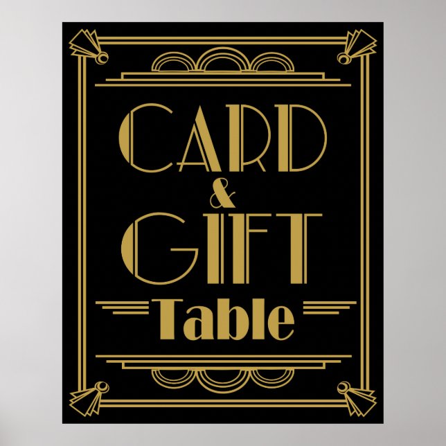 Poster Table de cadeaux et de cartes de mariage style Gat (Devant)