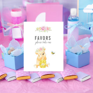 Poster Table de faveurs de fille mignonne ours en peluche
