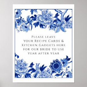 Poster Table de mariage bleu blanc 10x12