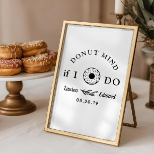 Poster Table de mariage Donut Main Levée Rustique Mind If