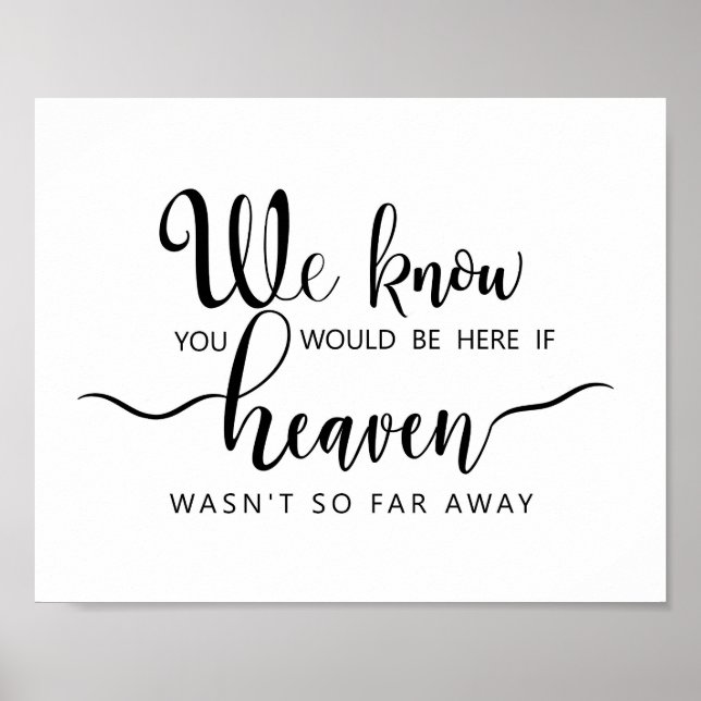 Poster Table de mémoire mariage si le ciel n'était pas si (Devant)