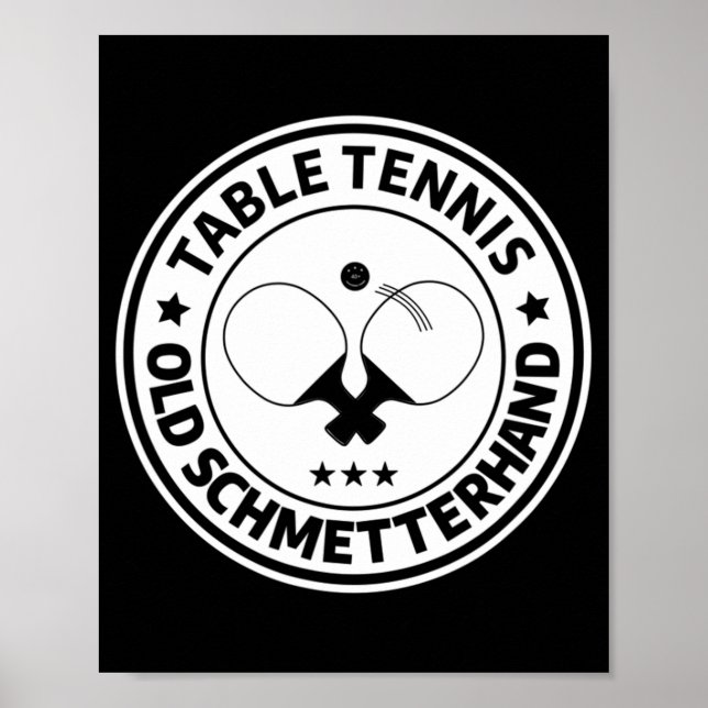 Poster Table de ping-pong vieux papillon design pour ping (Devant)