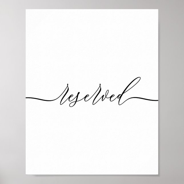 Poster Table de signature simple réservée (Devant)
