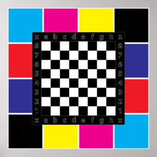 Poster table d'échecs sur l'arrière - plan CMYK