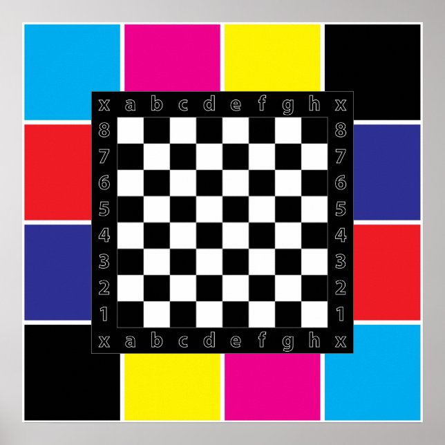 Poster table d'échecs sur l'arrière - plan CMYK (Devant)
