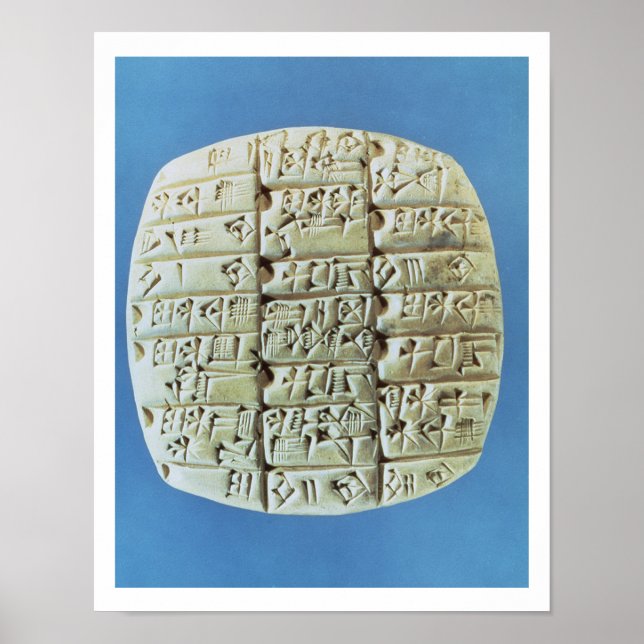 Poster Table des comptes avec script cuneiform, c.2400 BC (Devant)