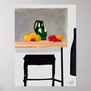 Poster Table et outil d'abstraction moderne avec une vie