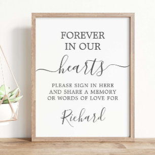 Poster Table funéraire mémorielle minimaliste moderne