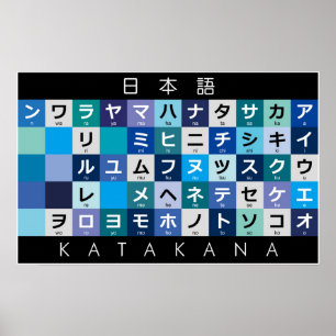 Poster Table Katakana japonaise