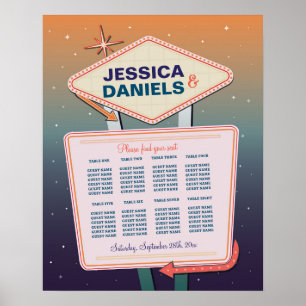 Poster Table Mariage Siège 8 Graphique Las Vegas Casino