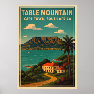 Poster Table Mountain Cape Town - Afrique du Sud V01