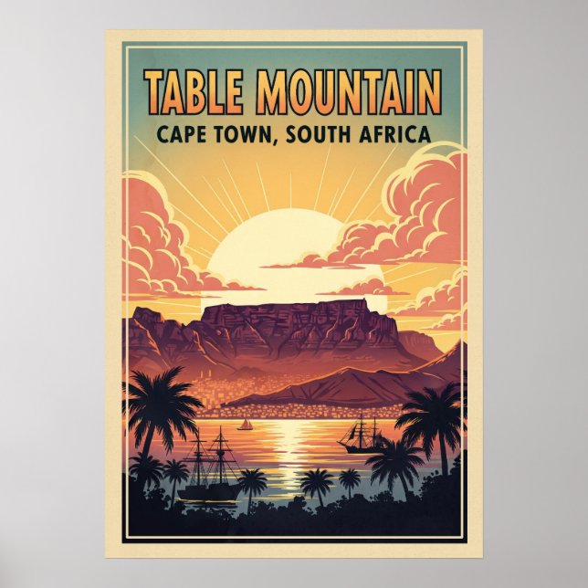 Poster Table Mountain Cape Town - Afrique du Sud V05 (Devant)