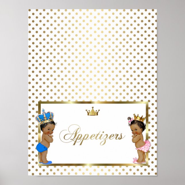 poster table sign appetizers,white,gold,8.5x11 (Front)