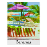 Tableau Bahamas Summer Vacation Beach Scène
