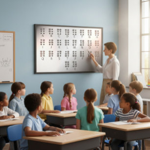 Poster Tableau de l'alphabet Braille