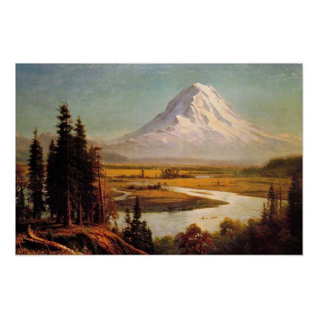 Poster Tableau du Mont Rainier par Albert Bierstadt (Devant)