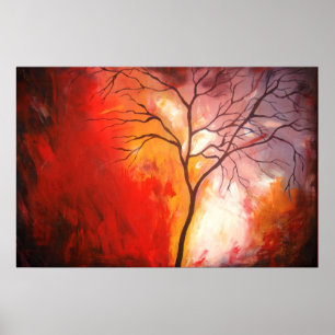 Poster Tableaux Abstrait Arbre Peinture Art Imprimer