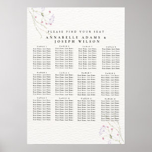 Poster Tableaux de sièges de fleurs aquarelles minimalist