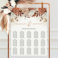 Tableaux de sièges Mariages de Pampas Fleurs de Te