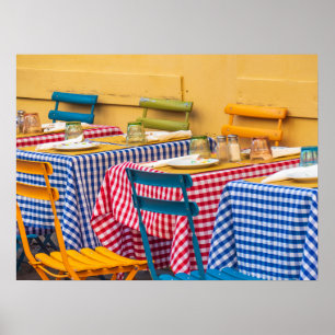 Poster Tables de restaurant colorées