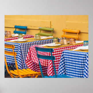 Poster Tables de restaurant colorées