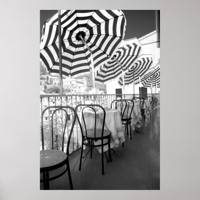 Poster Tables De Restaurant Noir Et Blanc (Devant)