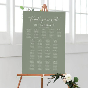 Poster Tables de Vert Sauge 17 Trouvez Votre Place Plan d