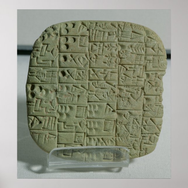 Poster Tablet avec script cuneiform (Devant)