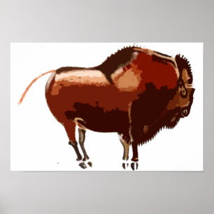 Poster Tablette de bison peinte