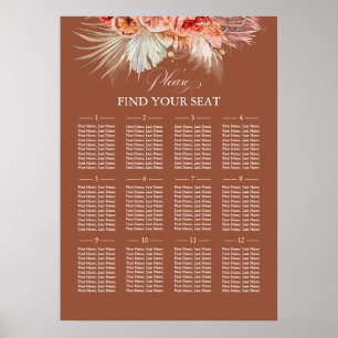 Poster Tablette de Mariage floral en terre cuite