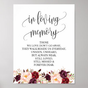 Poster Tablette de souvenir de mariage en souvenir affect