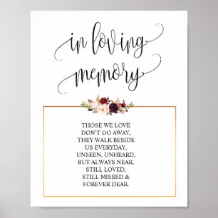 Poster Tablette de souvenir de mariage en souvenir affect
