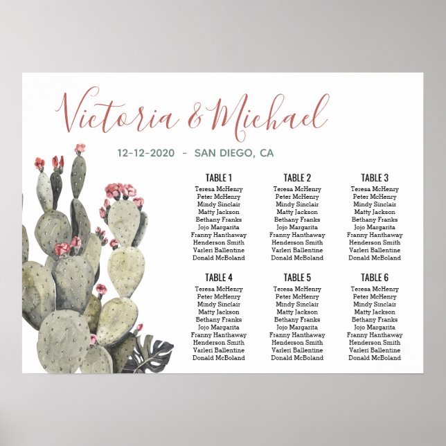 Poster Tablette en terre cuite Khaki Cactus Mexicaine Car (Devant)