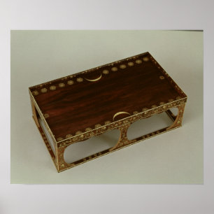 Poster Tabouret, avec la marqueterie ene ivoire, Nara