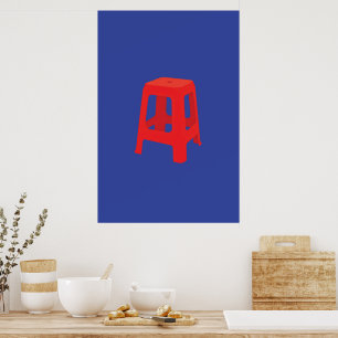 Poster Tabouret en plastique rouge