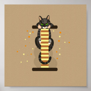 Poster Tabulation géométrique Illustration Cat