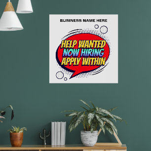 Poster Tâches Aide Recherché maintenant Embauche des empl