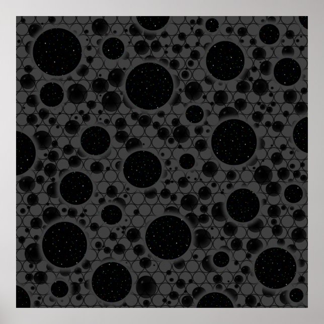 Poster Taches de bulle spatiale - Noir (Devant)