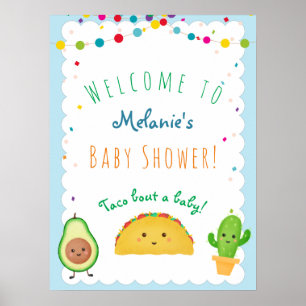 Poster Taco à propos d'un bébé ! Baby shower d'accueil à