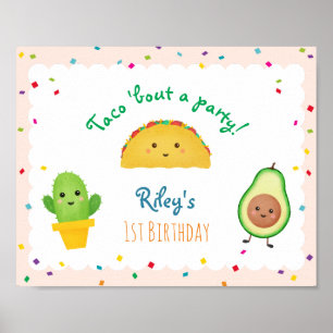 Poster Taco Bout Un Parti   Symbole d'anniversaire à thèm