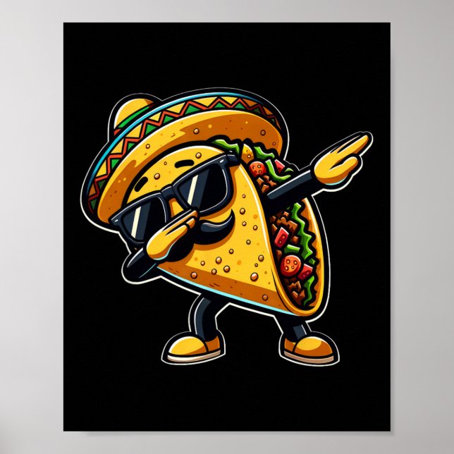 Poster Taco Cinco De Mayo Drôle Fête des pères mexicaine (Devant)