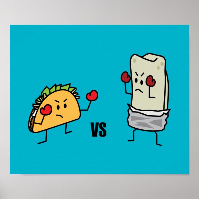 Poster Taco contre Burrito (Devant)