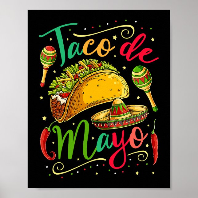 Poster Taco De Mayo Cinco De Mayo Hommes Femmes Cuisine M (Devant)