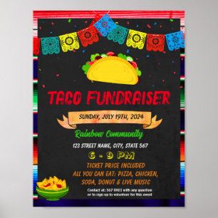 Poster Taco Dinner modèle de l'événement de collecte de f