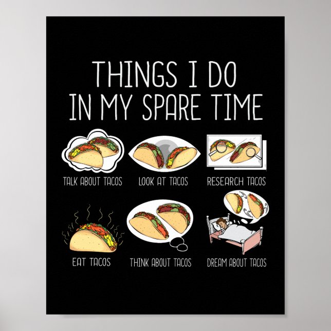 Poster Taco GiftT aco Amateurs Nourriture Mexicaine Cinco (Devant)