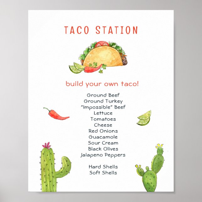 Poster Taco station Douche nuptiale Taco (Devant)