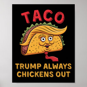 Poster Taco - Trump Abandonne Toujours - Surnom Anti-Trum