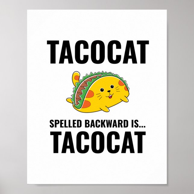 Poster Tacocat drôle tacos cuisine mexicaine (Devant)